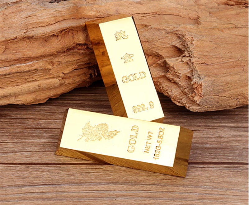 Zzooi Fake Gold Bar Bullion Brick Simulated Metal Gold Bar,Feng Shui Decor - Image 4
